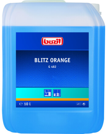 Buzil Blitz Orange G482 υγρό καθαριστικό γενικής χρήσης με αλκοόλη με άρωμα πορτοκαλιού με αλκοόλη 10L