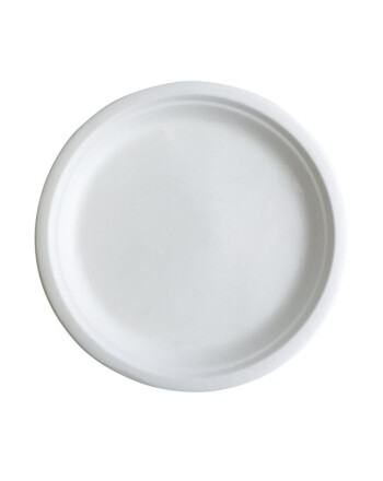 Πιάτο στρογγυλό Ø20cm λευκό bagasse 50τεμ
