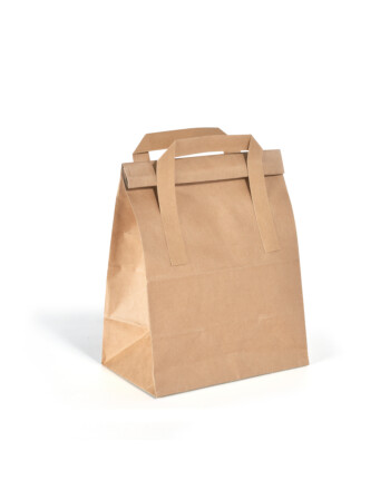 Biopak χάρτινη τσάντα μεταφοράς με χερούλια σε φυσική απόχρωση 18x11x26,5cm 