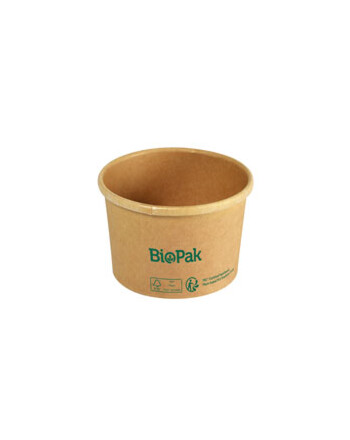 Biopak Ronda ecoecho® σκεύος φαγητού καφέ στρογγυλό από χαρτόνι με επίστρωση βιοπλαστικού 240ml 9x9x32cm 25τεμ