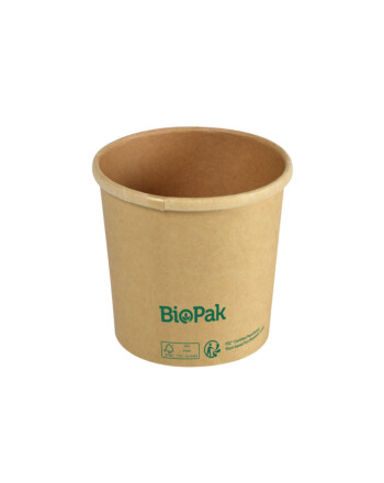 Biopak Ronda ecoecho® σκεύος φαγητού καφέ στρογγυλό από χαρτόνι με επίστρωση βιοπλαστικού 360ml 9x9x34cm 25τεμ