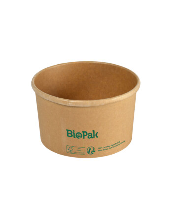 Biopak Ronda ecoecho® σκεύος φαγητού καφέ στρογγυλό από χαρτόνι με επίστρωση βιοπλαστικού 550ml 11,7x11,7x25,5cm 35τεμ
