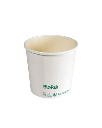 Biopak Ronda ecoecho® σκεύος φαγητού λευκό στρογγυλό από χαρτόνι με επίστρωση βιοπλαστικού 750ml 11,7x11,7x51,8cm 35τεμ