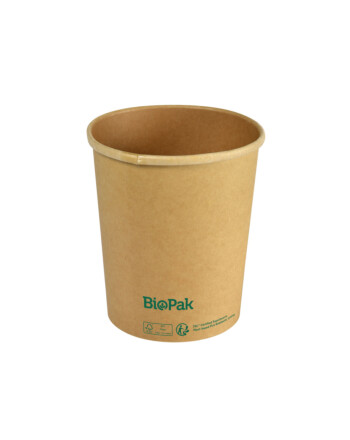 Biopak Ronda ecoecho® σκεύος φαγητού καφέ στρογγυλό από χαρτόνι με επίστρωση βιοπλαστικού 950ml 11,7x11,7x54,2cm 35τεμ