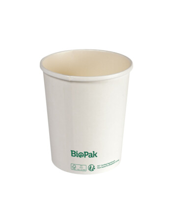 Biopak Ronda ecoecho® σκεύος φαγητού λευκό στρογγυλό από χαρτόνι με επίστρωση βιοπλαστικού 950ml 11,7x11,7x54,2cm 35τεμ