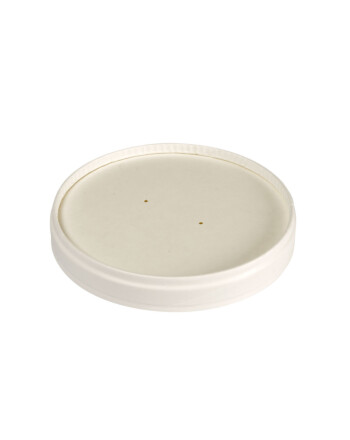 Biopak ecoecho® Ronda καπάκι λευκό στρογγυλό από χαρτόνι με επίστρωση βιοπλαστικού για σκεύη 350ml/950 ml