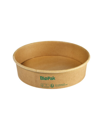 Biopak Ronda ecoecho® σκεύος φαγητού καφέ στρογγυλό από χαρτόνι με επίστρωση βιοπλαστικού 750ml 18,4x18,4x54cm 50τεμ