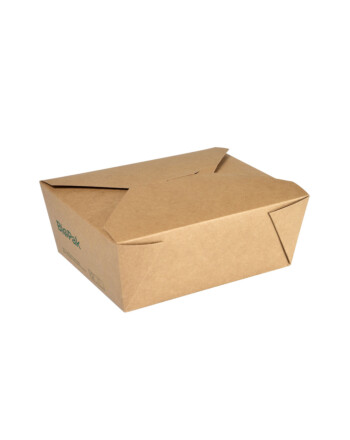 Biopak ecoecho® Bio Box σκεύος φαγητού καφέ ορθογώνιο από χαρτόνι με επίστρωση βιοπλαστικού 1000ml 17,6x14,5x31cm 50τεμ