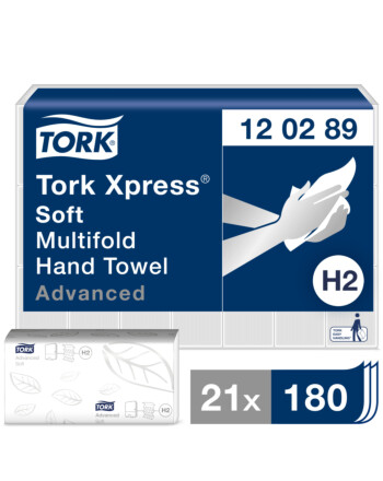Tork Xpress® Soft χειροπετσέτα λευκή 2φυλλη Z-Fold 24x21,3cm 180τεμ