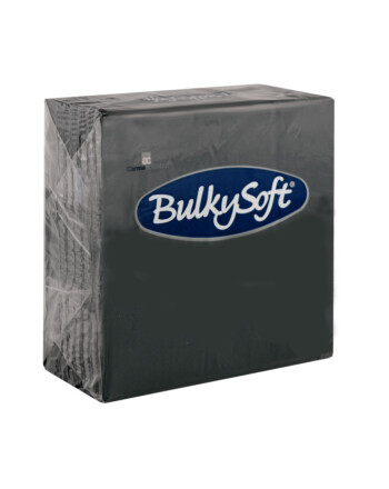 BulkySoft® χαρτοπετσέτα πολυτελείας μαύρη 2φυλλη 1/4 38x38cm 100τεμ