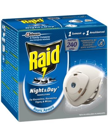 Raid Night&Day® σετ συσκευή με υγρό εντομοαπωθητικό για 240 ώρες