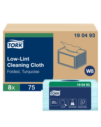 Tork® Low Lint πανί καθαρισμού σε φύλλα non-woven τιρκουάζ 1φυλλο 30x38,5cm 75τεμ
