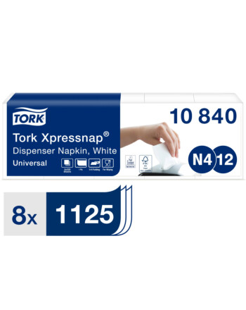 Tork Xpressnap® χαρτοπετσέτα συσκευής λευκή 1φυλλη 21,3x33cm 225τεμ