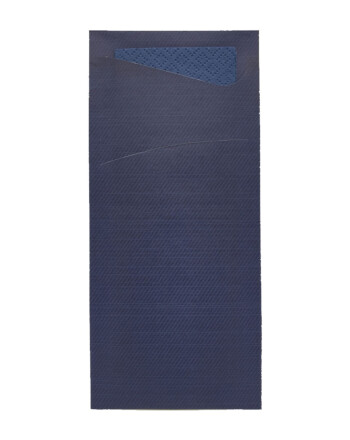 Duni Sacchetto® θήκη μαχαιροπίρουνου σκούρο μπλε με χαρτοπετσέτα μπλε 1/12 8,5x19cm 100τεμ