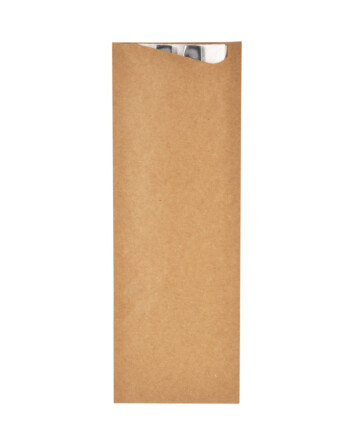 Duni Sacchetto® θήκη μαχαιροπίρουνου kraft με χαρτοπετσέτα λευκή 8,5x24cm 350τεμ