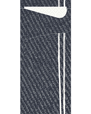Duni Sacchetto® Plate θήκη μαχαιροπίρουνου με σχέδιο με χαρτοπετσέτα λευκή 1/12 8,5x19cm 100τεμ