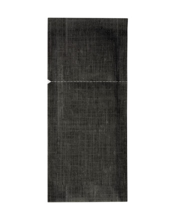 Duni Sealable Sacchetto Slim Dunisoft® θήκη μαχαιροπίρουνου μαύρη με χαρτοπετσέτα λευκή 11,3x26cm 60τεμ