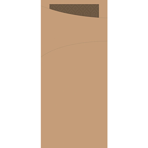 Duni Sacchetto Ecoecho® θήκη μαχαιροπίρουνου kraft με χαρτοπετσέτα καφέ 1/12 8,5x19cm 100τεμ
