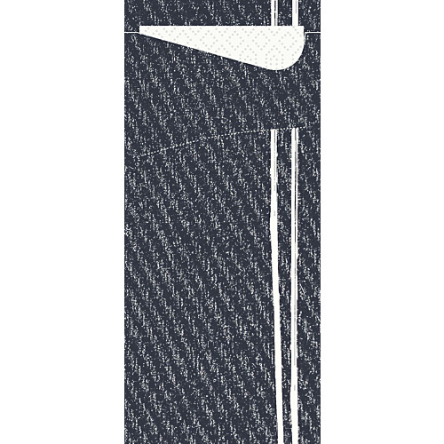 Duni Sacchetto® Plate θήκη μαχαιροπίρουνου με σχέδιο με χαρτοπετσέτα λευκή 1/12 8,5x19cm 100τεμ